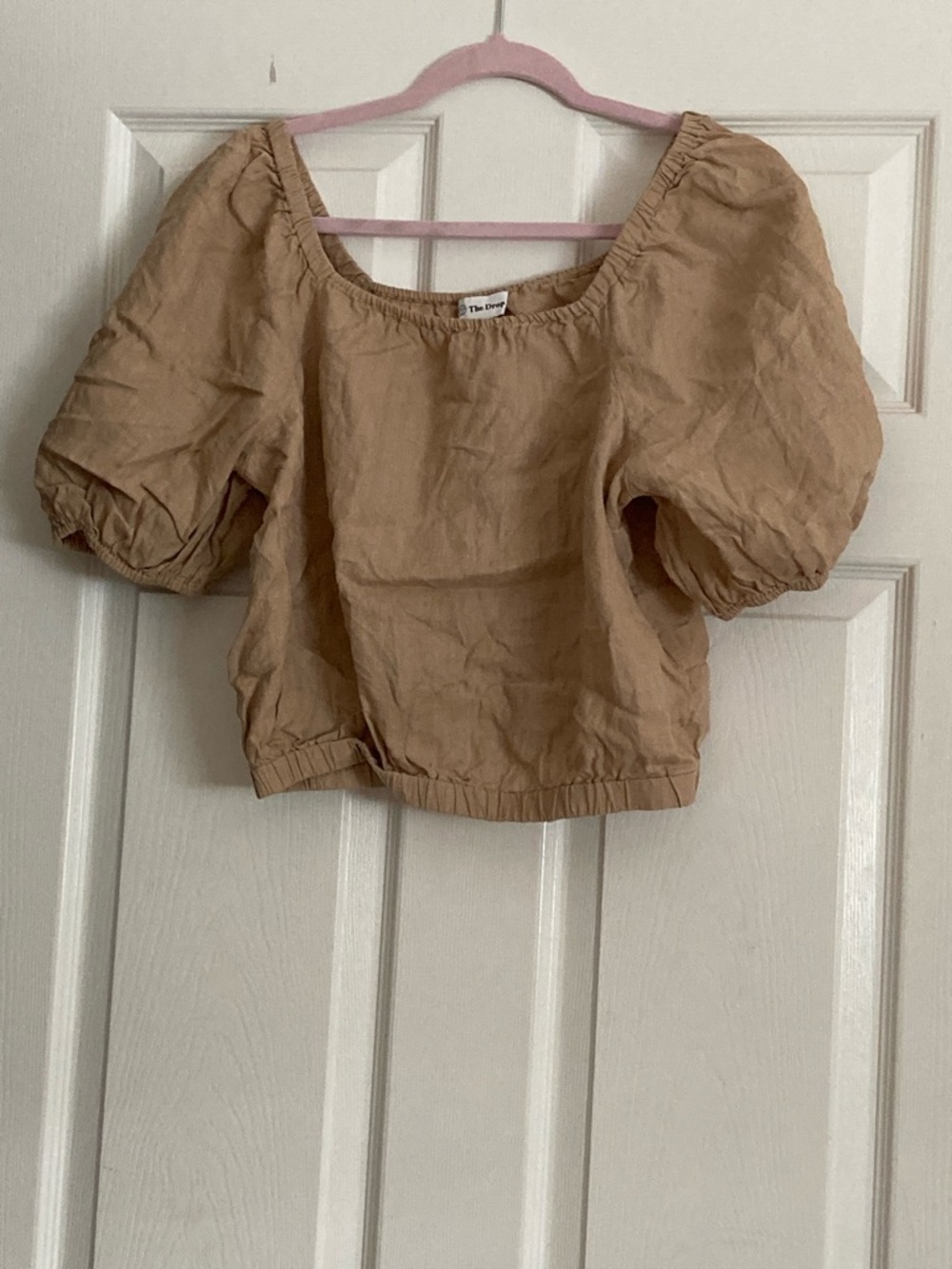Women’s Cropped Tan Puff Sleeve